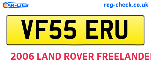 VF55ERU are the vehicle registration plates.