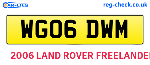 WG06DWM are the vehicle registration plates.
