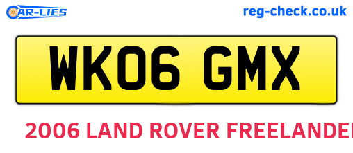 WK06GMX are the vehicle registration plates.