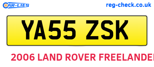 YA55ZSK are the vehicle registration plates.