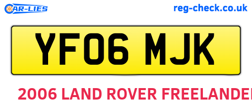 YF06MJK are the vehicle registration plates.