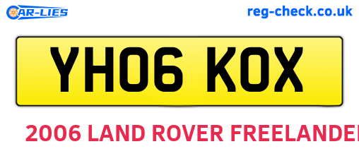 YH06KOX are the vehicle registration plates.