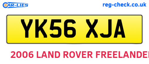 YK56XJA are the vehicle registration plates.