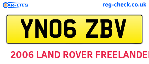 YN06ZBV are the vehicle registration plates.