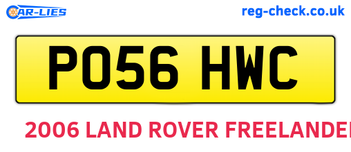 PO56HWC are the vehicle registration plates.
