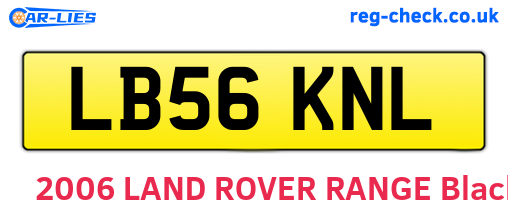 LB56KNL are the vehicle registration plates.