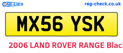 MX56YSK are the vehicle registration plates.