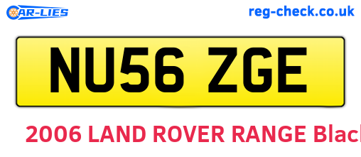 NU56ZGE are the vehicle registration plates.