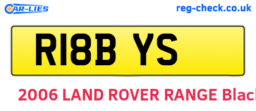 R18BYS are the vehicle registration plates.