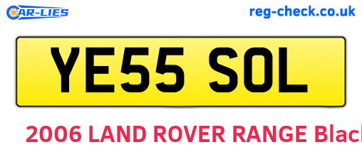 YE55SOL are the vehicle registration plates.