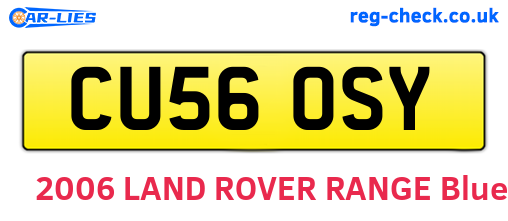 CU56OSY are the vehicle registration plates.