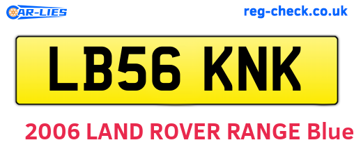 LB56KNK are the vehicle registration plates.