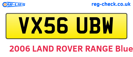 VX56UBW are the vehicle registration plates.