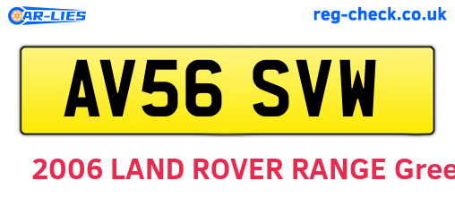 AV56SVW are the vehicle registration plates.