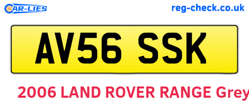 AV56SSK are the vehicle registration plates.