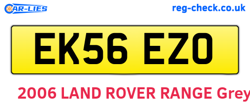 EK56EZO are the vehicle registration plates.