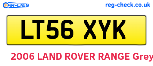LT56XYK are the vehicle registration plates.
