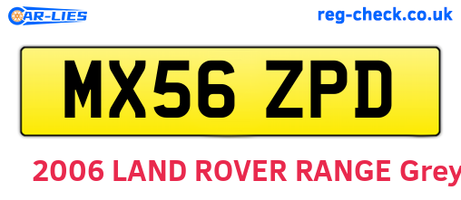 MX56ZPD are the vehicle registration plates.