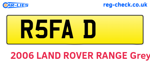 R5FAD are the vehicle registration plates.