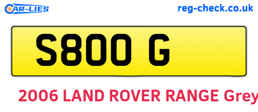 S8OOG are the vehicle registration plates.