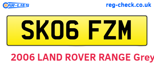 SK06FZM are the vehicle registration plates.