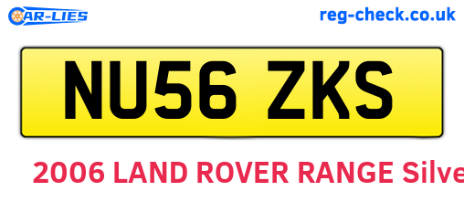 NU56ZKS are the vehicle registration plates.