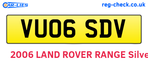 VU06SDV are the vehicle registration plates.