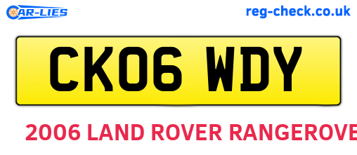 CK06WDY are the vehicle registration plates.