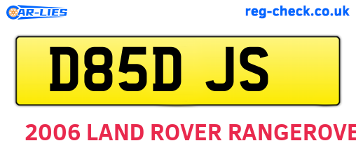 D85DJS are the vehicle registration plates.