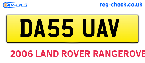 DA55UAV are the vehicle registration plates.