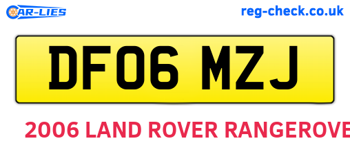 DF06MZJ are the vehicle registration plates.