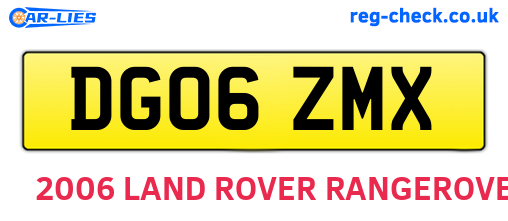 DG06ZMX are the vehicle registration plates.