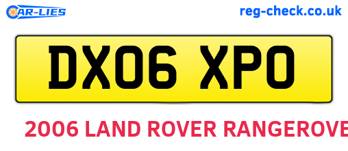 DX06XPO are the vehicle registration plates.
