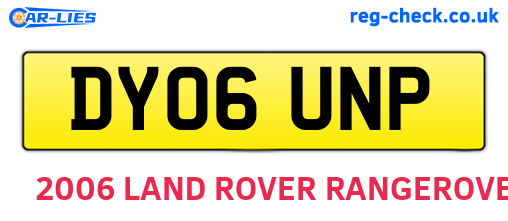 DY06UNP are the vehicle registration plates.