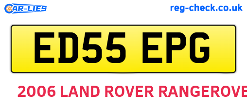 ED55EPG are the vehicle registration plates.