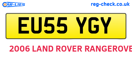 EU55YGY are the vehicle registration plates.