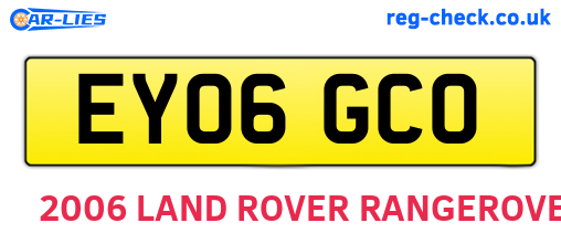 EY06GCO are the vehicle registration plates.