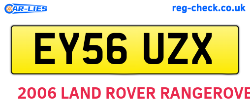 EY56UZX are the vehicle registration plates.