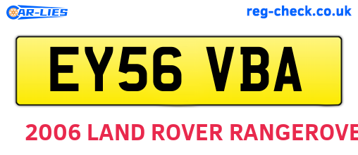 EY56VBA are the vehicle registration plates.