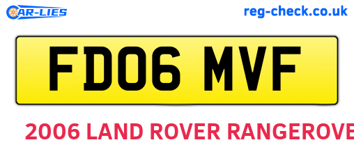 FD06MVF are the vehicle registration plates.