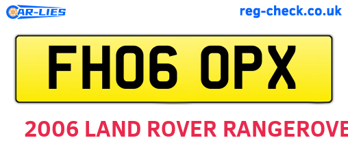 FH06OPX are the vehicle registration plates.