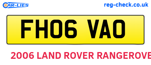 FH06VAO are the vehicle registration plates.