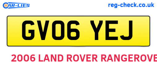 GV06YEJ are the vehicle registration plates.