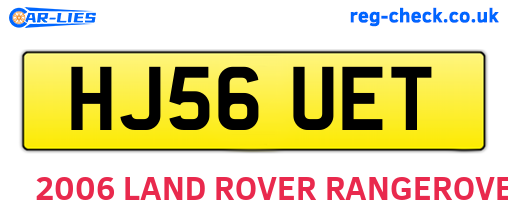 HJ56UET are the vehicle registration plates.