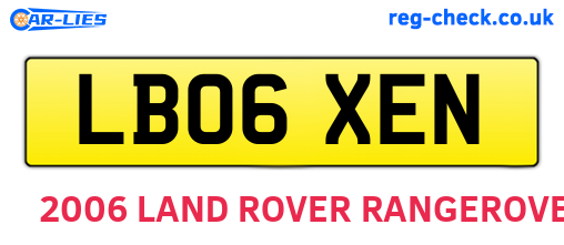 LB06XEN are the vehicle registration plates.