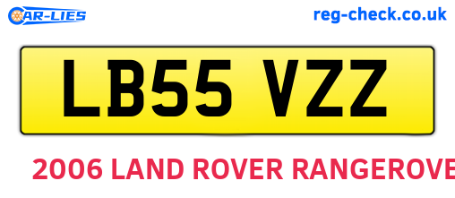 LB55VZZ are the vehicle registration plates.