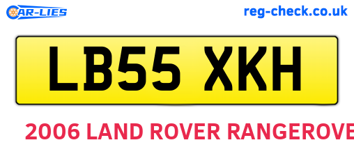 LB55XKH are the vehicle registration plates.