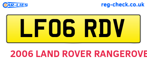LF06RDV are the vehicle registration plates.