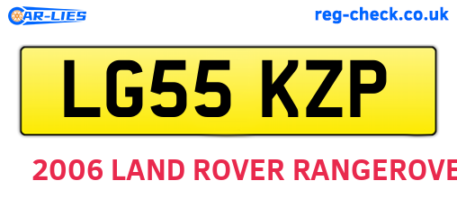 LG55KZP are the vehicle registration plates.