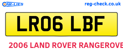 LR06LBF are the vehicle registration plates.